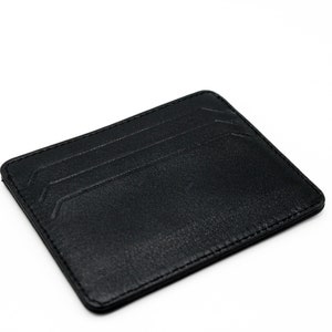 Tarjetero delgado de cuero negro personalizado, billetera de cuero para hombres, billetera de cuero, tarjetero de cuero para hombres