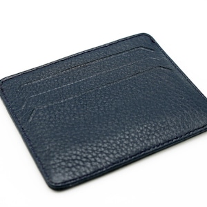 Personalisierte Dunkelblaue Leder Slim Kartenhalter, Männer Leder Brieftasche, Leder Brieftasche, Männer Leder Kartenhalter