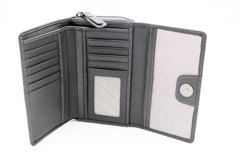 Personalized MidSize Women Leather Wallet Closure Etsy