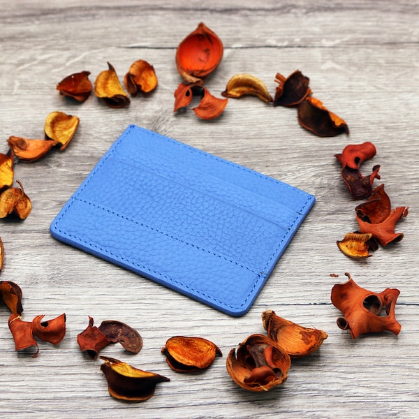 Blue Card Holder Etsy