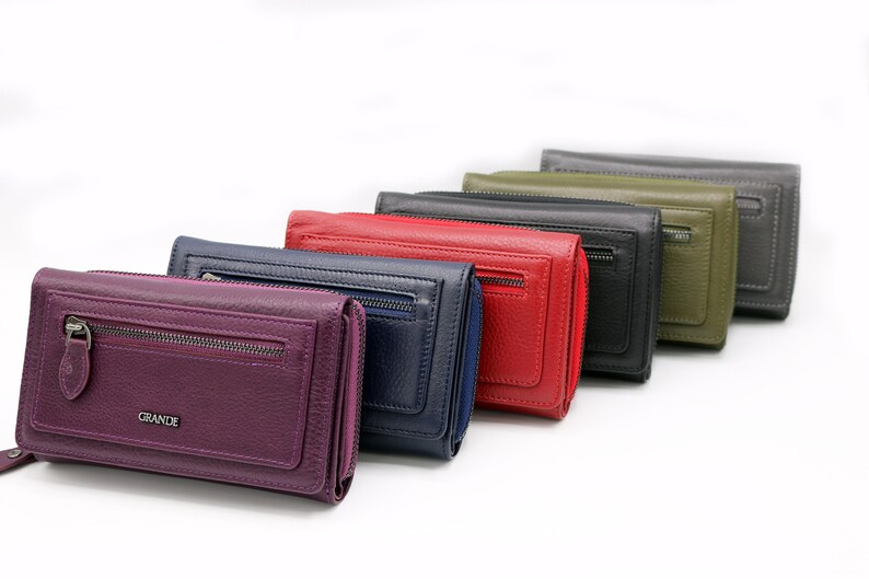 Personalized MidSize Women Leather Wallet Closure Etsy