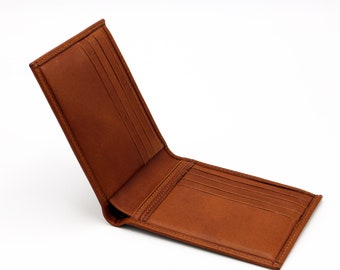 Personalized Tan Leather Men Wallet, Men Leather Wallet, Bifold Leather Wallet, Tan Leather Card Holder, Personalized Gift