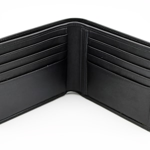 Cartera de hombre de cuero negro personalizada, cartera de cuero de hombre, cartera de cuero, tarjetero de cuero, regalo de Navidad