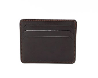 Personalized Dark Brown Leather Slim Card Holder, Men Leather Wallet, Leather Wallet, Men Leather Card Holder