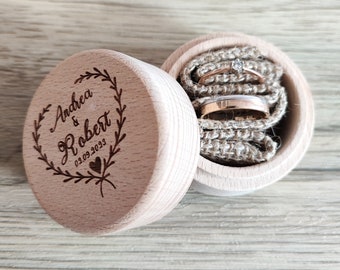 Personalisierte Ringbox I Ringbox Holz I Hochzeit I Ringkissen I Ringkästchen I Schmuckschatulle Eheringe I Gravur I Ringbox mit Namen