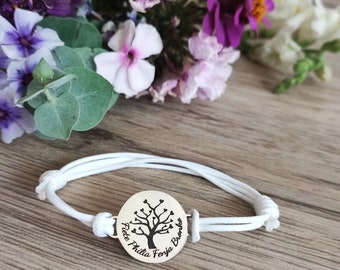 Armband mit Namen I Armband Lebensbaum I Armband Mama I Armband Familie Namen I Kindernamen I Armband weiß Gravur