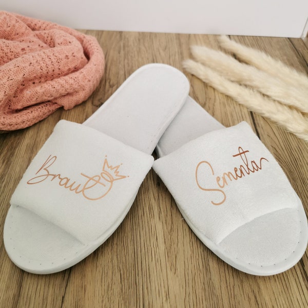 Personalisierte Slipper I neue Designs I JGA I Getting Ready I Hochzeit I Team Braut I Wellness I Bride to be I Junggesellenabschied