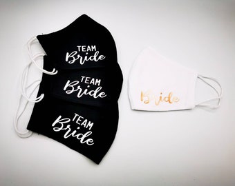 Gesichtsmaske Junggesellenabschied, Behelfsmaske JGA, Behelfsmaske Braut Hochzeit, personalisierte Maske, Team Braut