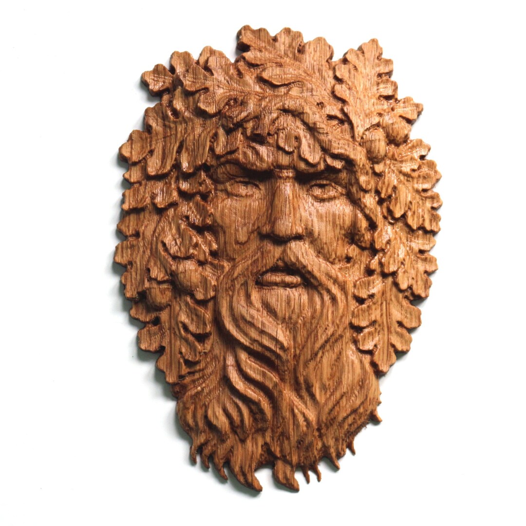 Oak Carved Pagan Green Man Etsy UK oak-carved-pagan-green-man-etsy-uk