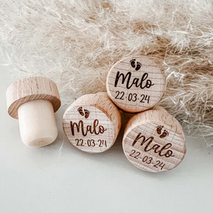 Bouchon de vin personnalisé - Naissance ou Baptême - Remise quantitative
