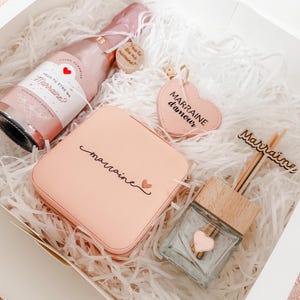 Coffret Cadeau Marraine, Demande de Marraine ou Meilleure Marraine. Porte clé, bulles,boite à bijoux, diffuseur, bouchon