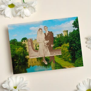 Wedding Day – Handgemachte Collage Postkarte - A6 size