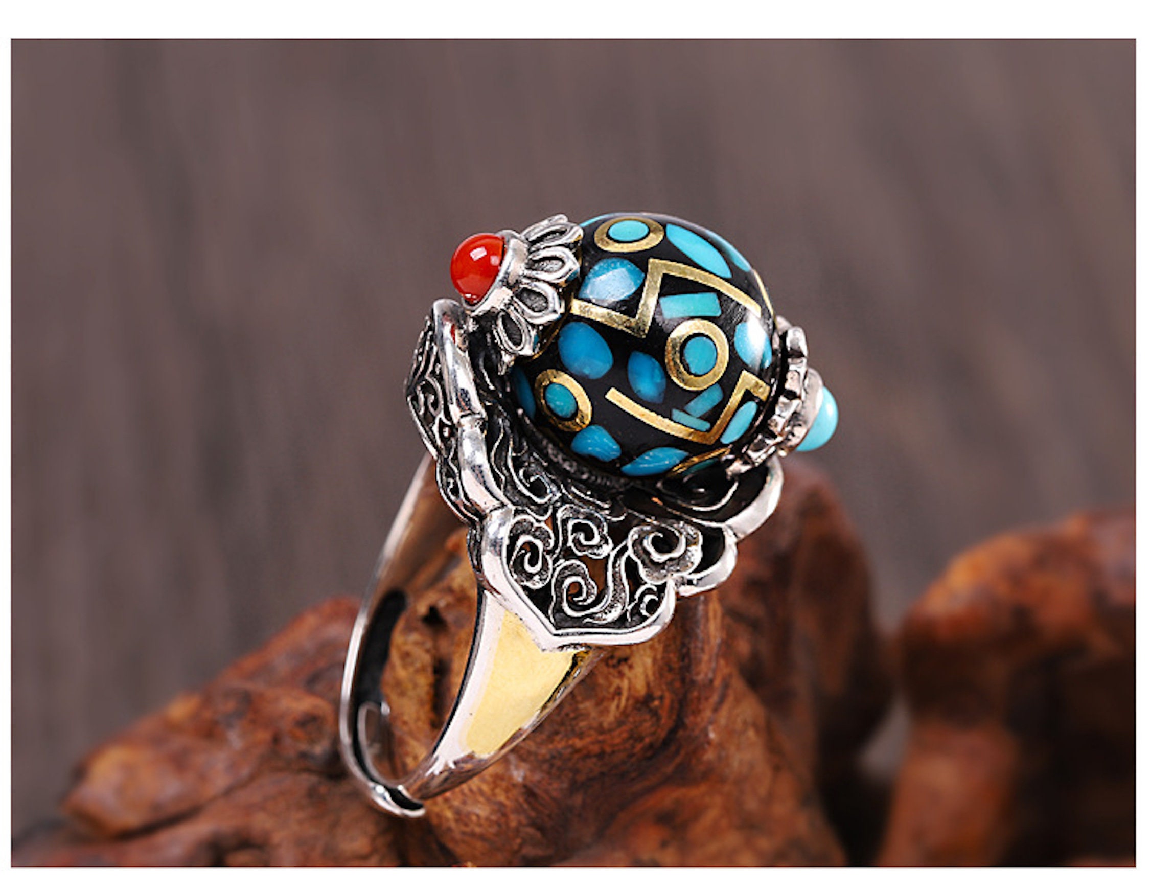 Bague de protection tibétaine hot sale