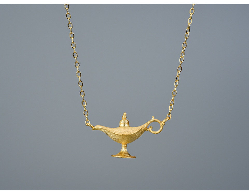 GOLD SILVER Aladdin s Magic Lamp Pendant Necklace Dreamy