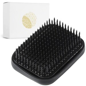 Wazakura Japanese 2.6 x 2&quot; (68x51mm) Rectangular Black Ikebana Kenzan , Made in Japan Floral Arranging Pin Frog Tool