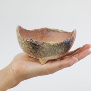 Wazakura Banko Rustic Crescent Bonsai Pot 4,7&quot; (120 mm) Made in Japan, handgemaakte succulenten- en cactuskom, keramische pot - zandgroen