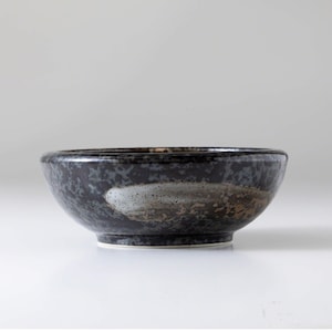 Ikebana Flower Arrangement Vase | Black & Brown Round Glazed Minoyaki | Japanese Ceramic | Artistic Vase | Made in Japan | Mothers Day Gift
