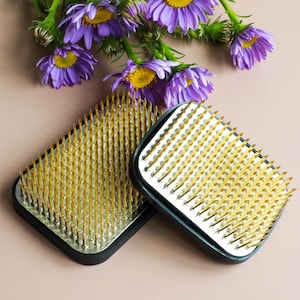 Wazakura Square Japanese Ikebana Kenzan Flower Holder, Rectangular Made in Japan Floral Arranging Pin Frog Tool - 2.6&quot; (68mm)