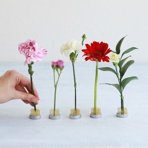 Wazakura 5PCS Sakura Blossom Ikebana Kenzan, Made in Japan, Floral Arranging Pin Frog, Sakura Petal Shaped Flower Holder, Mothers Day Gift
