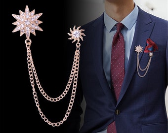 Gift Wrapped Feather Jewellery Suit Accessory Business Gift Gold Lapel Pin for Men