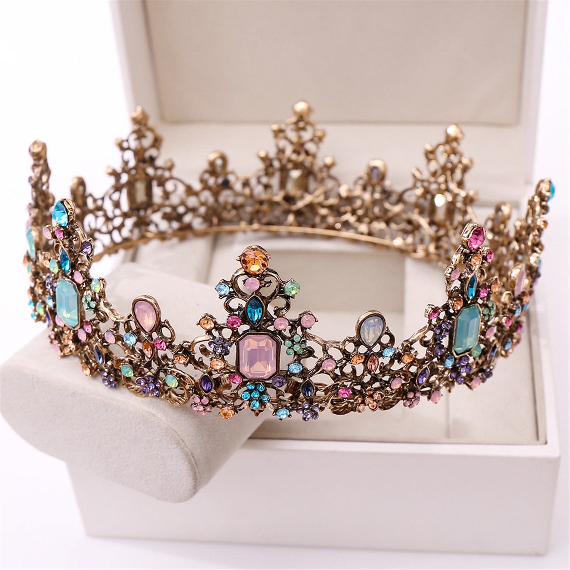 Rainbow Crystal/Prom Tiara/Rhinestone Crown/Wedding Etsy