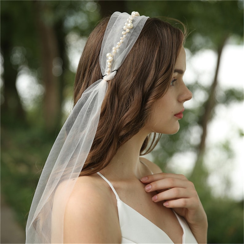 small bridal veil headpieces