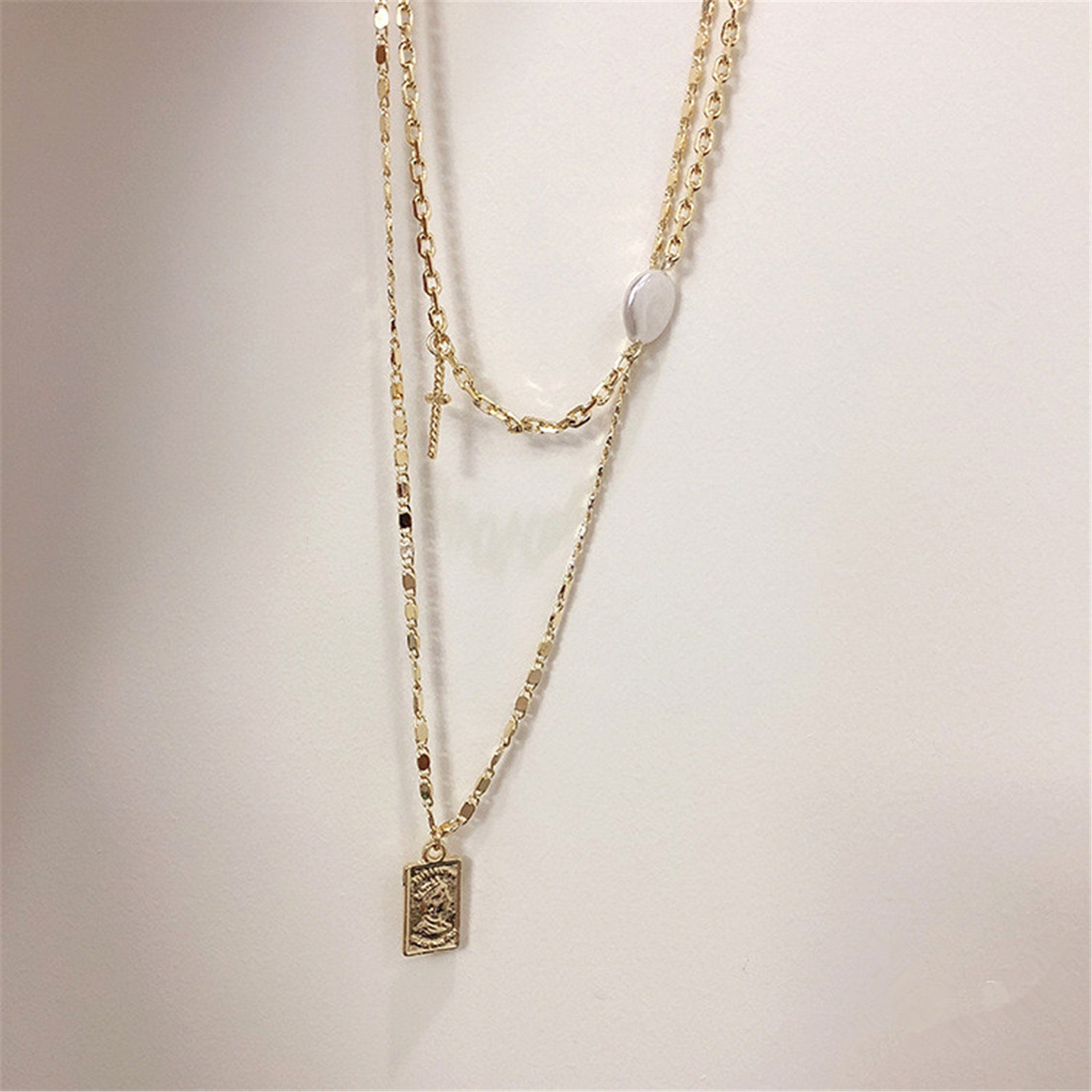 Square Tag Pendant/Double Layered | Etsy