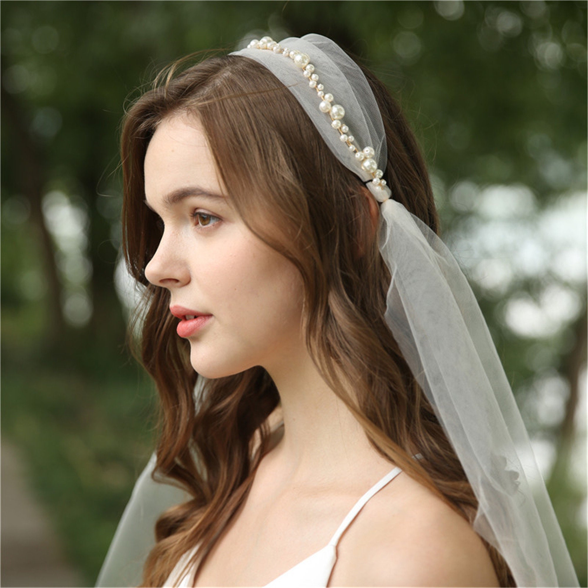 Bridal Veils and Headpieces Pearl Bridal Headband Elegant Etsy