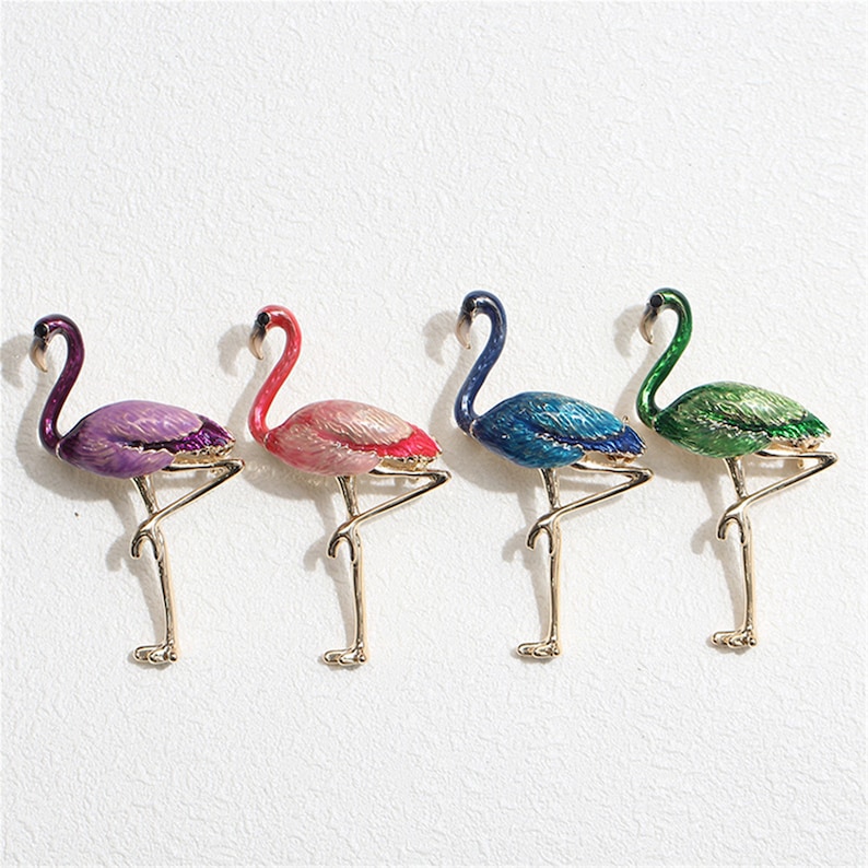 Flamingo Brooch Red Flamingo Brooch Animal Brooch Flamingo Jewelry Flamingo Gifts Women Brooch Scarf Shawl Buckle Jewelry