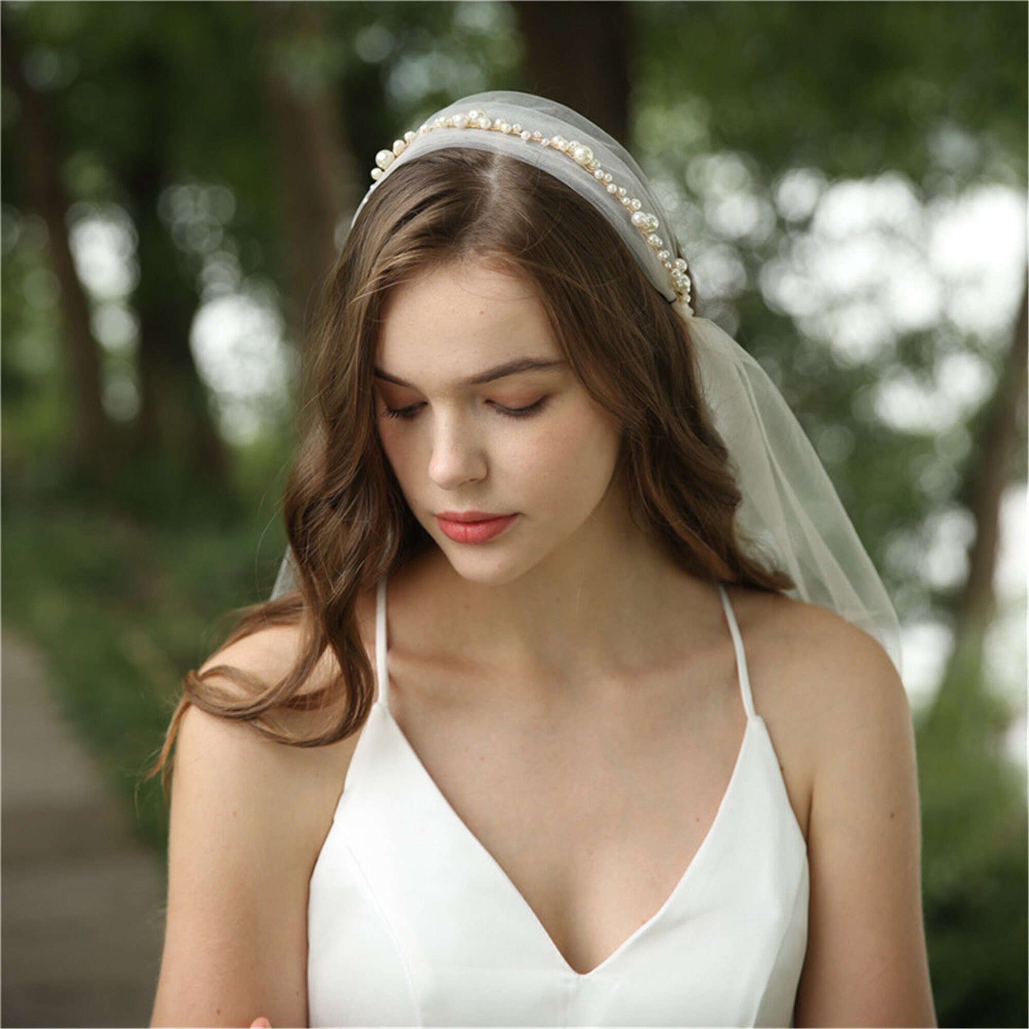 Bridal Veils and Headpieces Pearl Bridal Headband Elegant Etsy