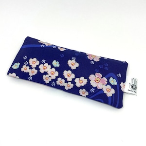 Pink Flower Pattern on Blue Lavender Eye Pillow - Lavender Eye Mask - Eye Pillow for Yoga Relaxation - Sleep Mask - Headache Relief
