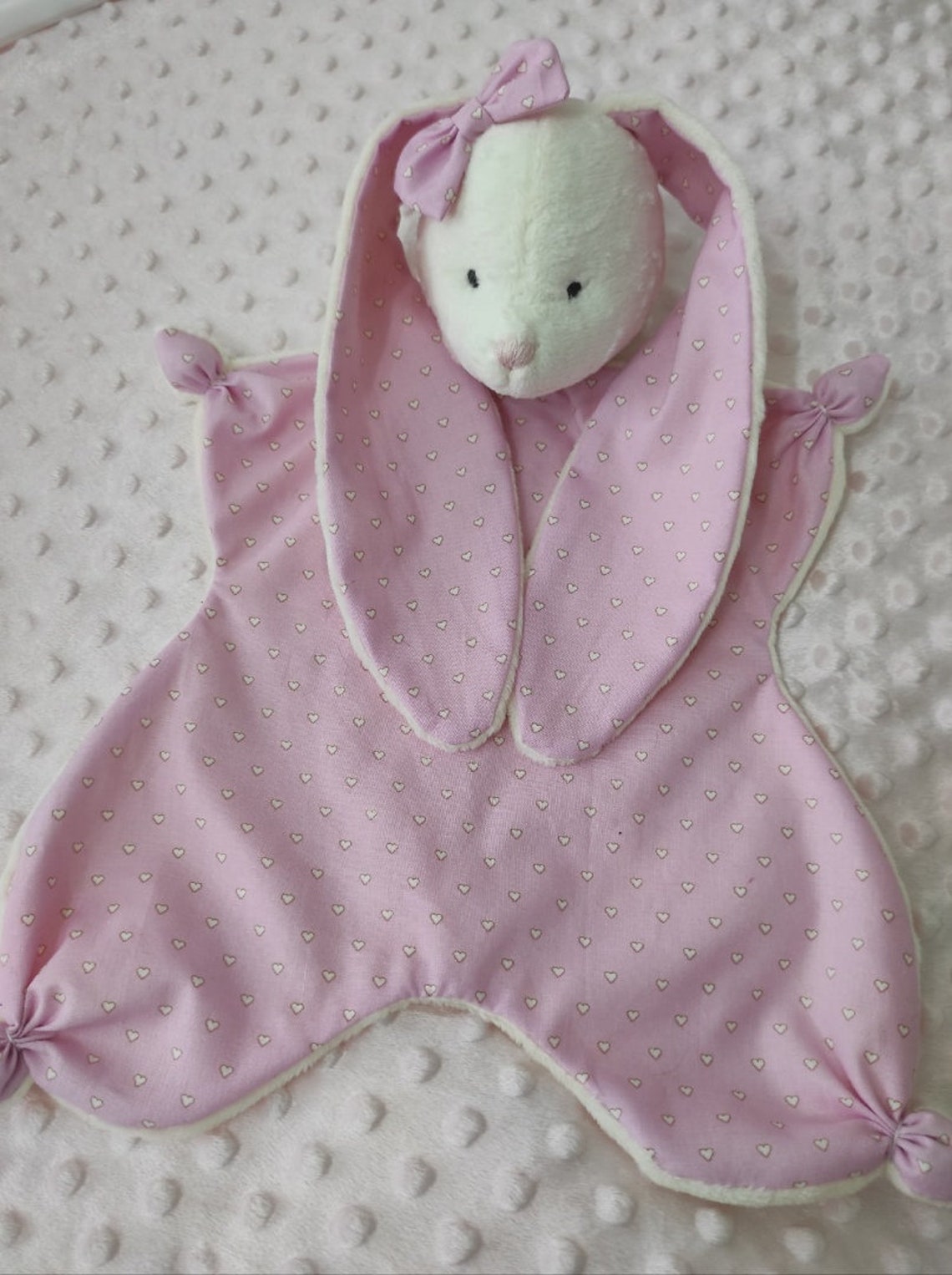 Bunny comforter. Lovey blanket Bunny Baby Security blanket Etsy
