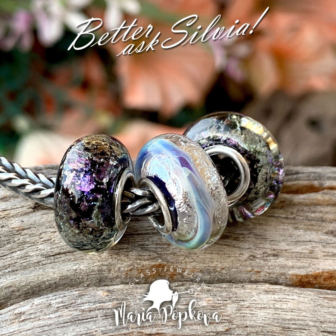 Maria Popkova Glassbeads With Double Rivet in S925 Silver - Etsy
