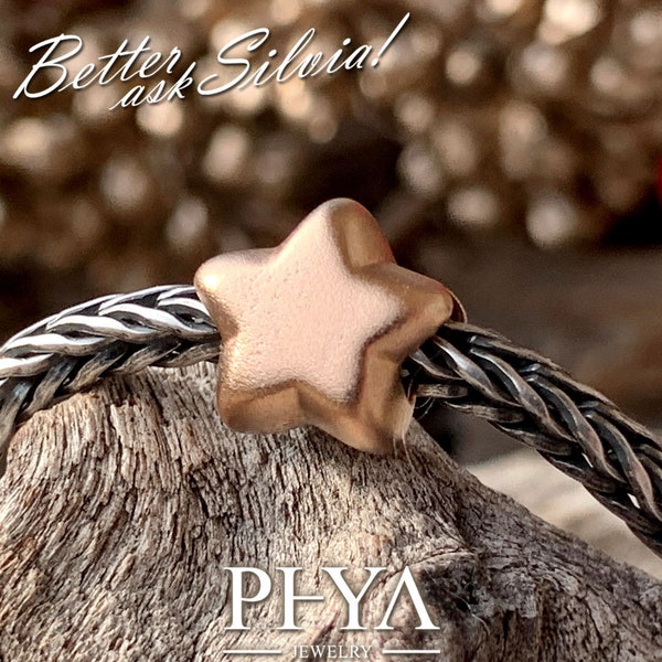 PHYA Giant Star Charm, Silver S925/Pink Gold Plated