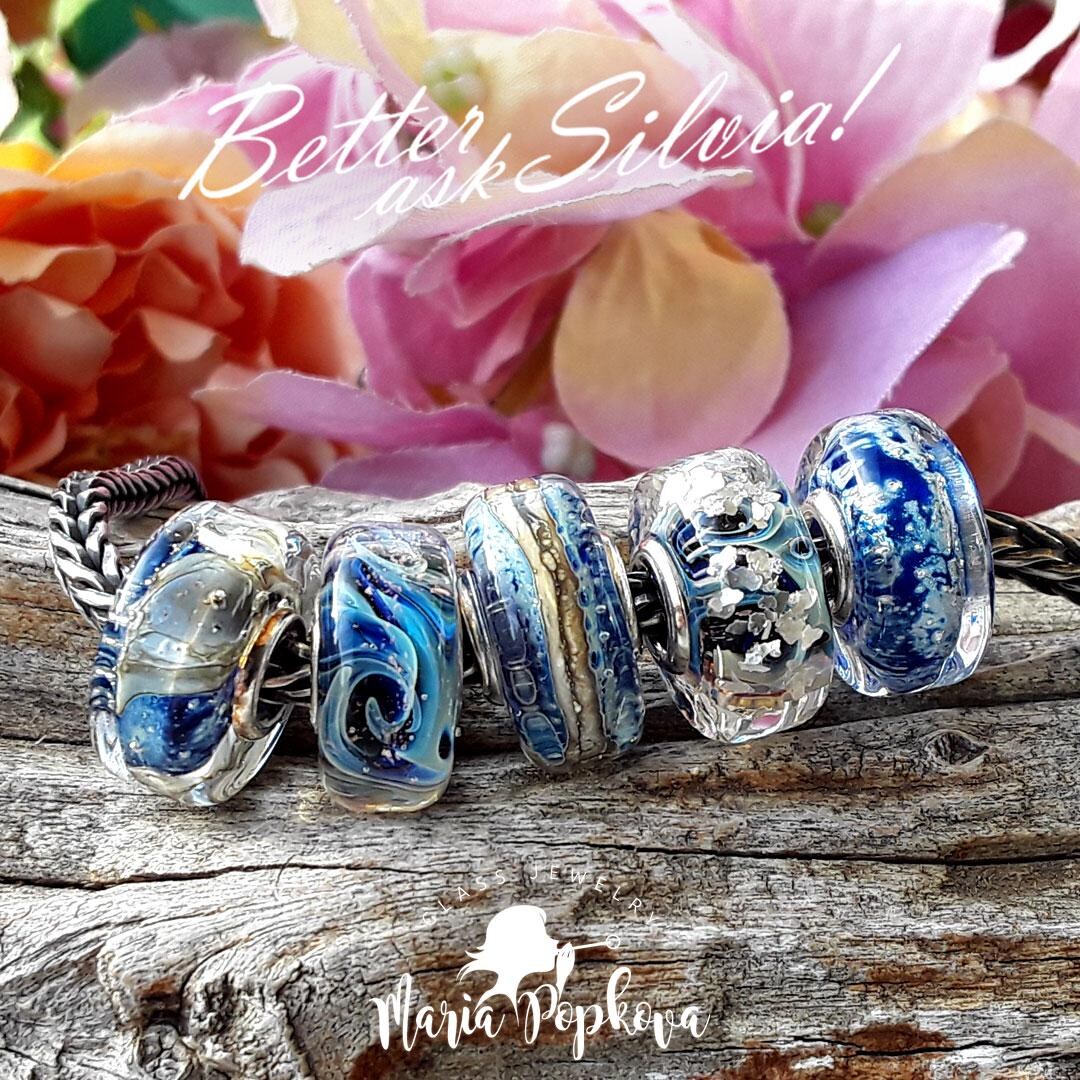 Maria Popkova Glassbeads With Double Rivet in S925 Silver - Etsy