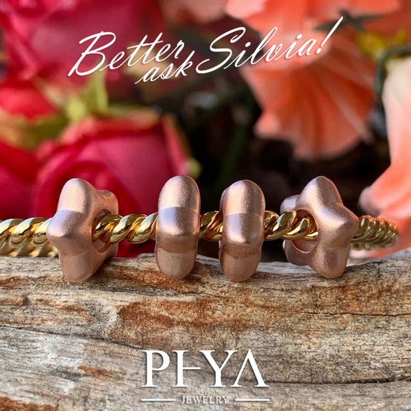 PHYA Tiny Star Stopper (pair), Silver S925 / Pink Gold plated