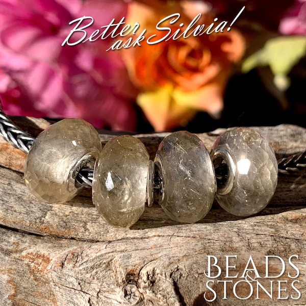 Beads&Stones natural Rutilated Golden Quartz with S925 Silver rivet