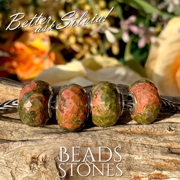Beads&Stones Natural Unakite with S925 Silver rivet