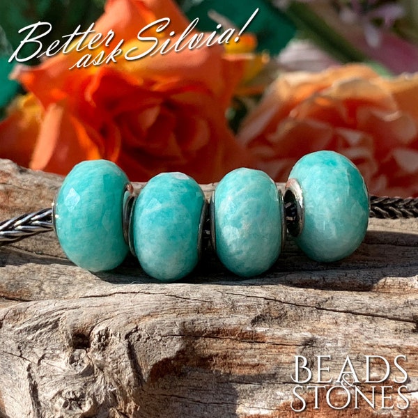 Beads&Stones Natural Amazonite with Silver S925 core