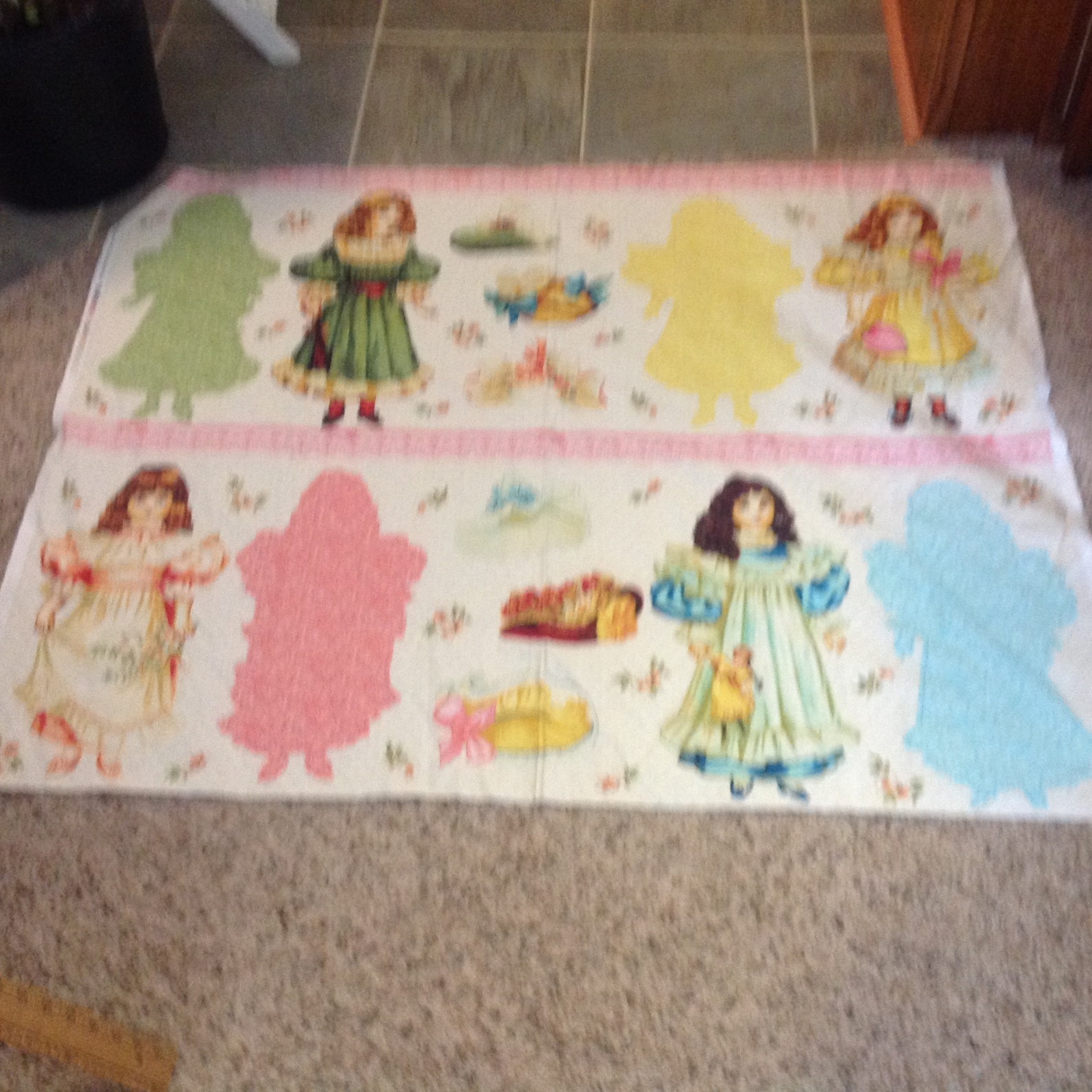 Vintage Victorian paper doll fabric panel 4 dolls panel to Etsy
