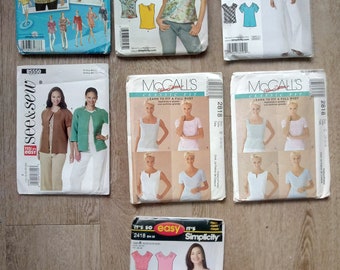 Misses tops  size 4 to 24  UNCUT patterns!  year 2000 up