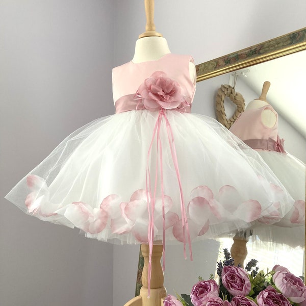 Desiree Flower Girl Formal Dress Baby Christening Birthday Gown & FREE Headband