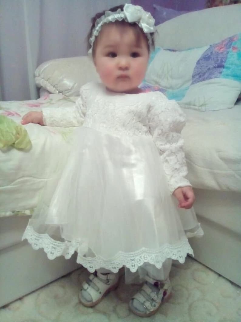Ivory Lace and Tulle Girls Christening Dress 07 Years Etsy