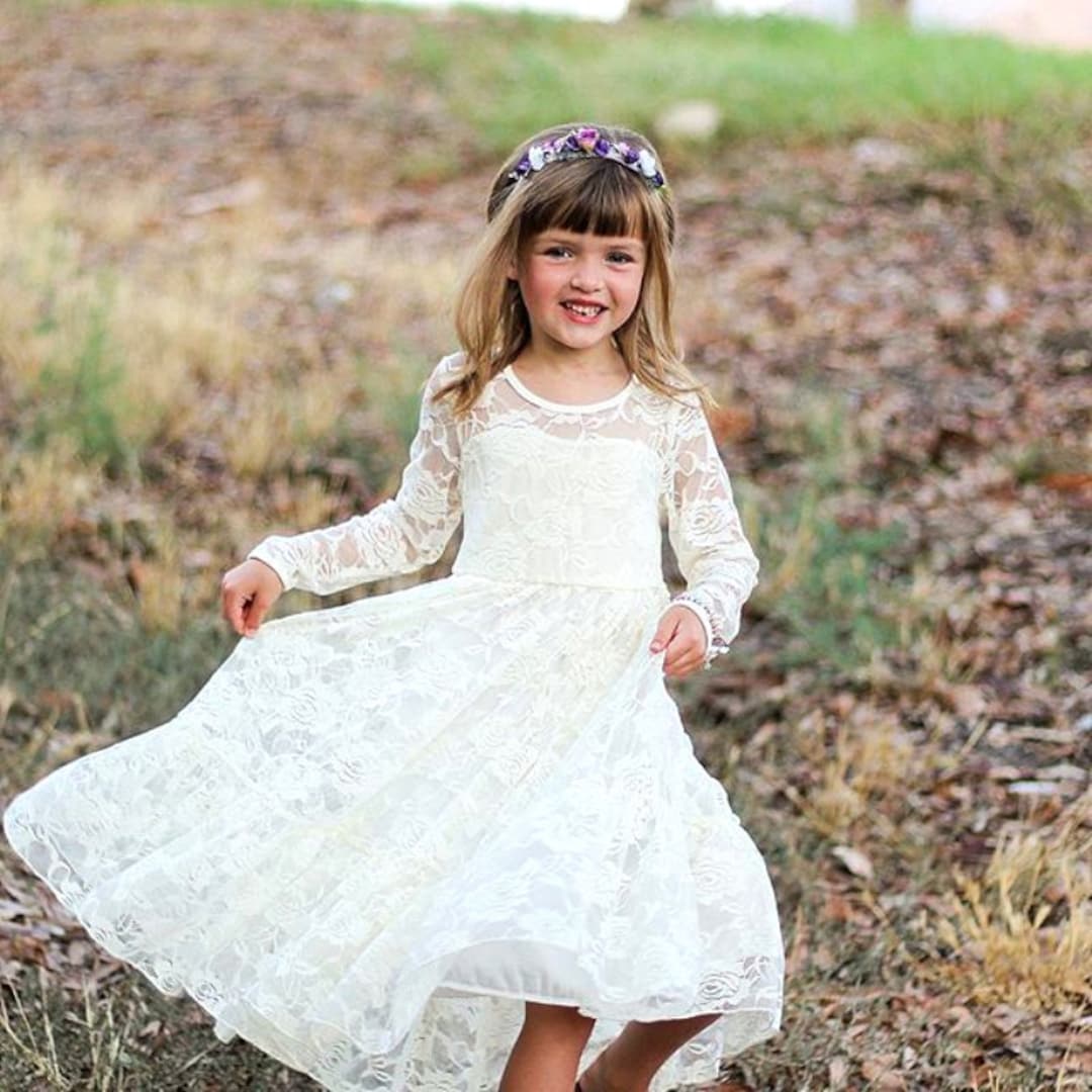 Gianna Flower Girl Dress Birthday Party Baby Christening Lace Gown ...