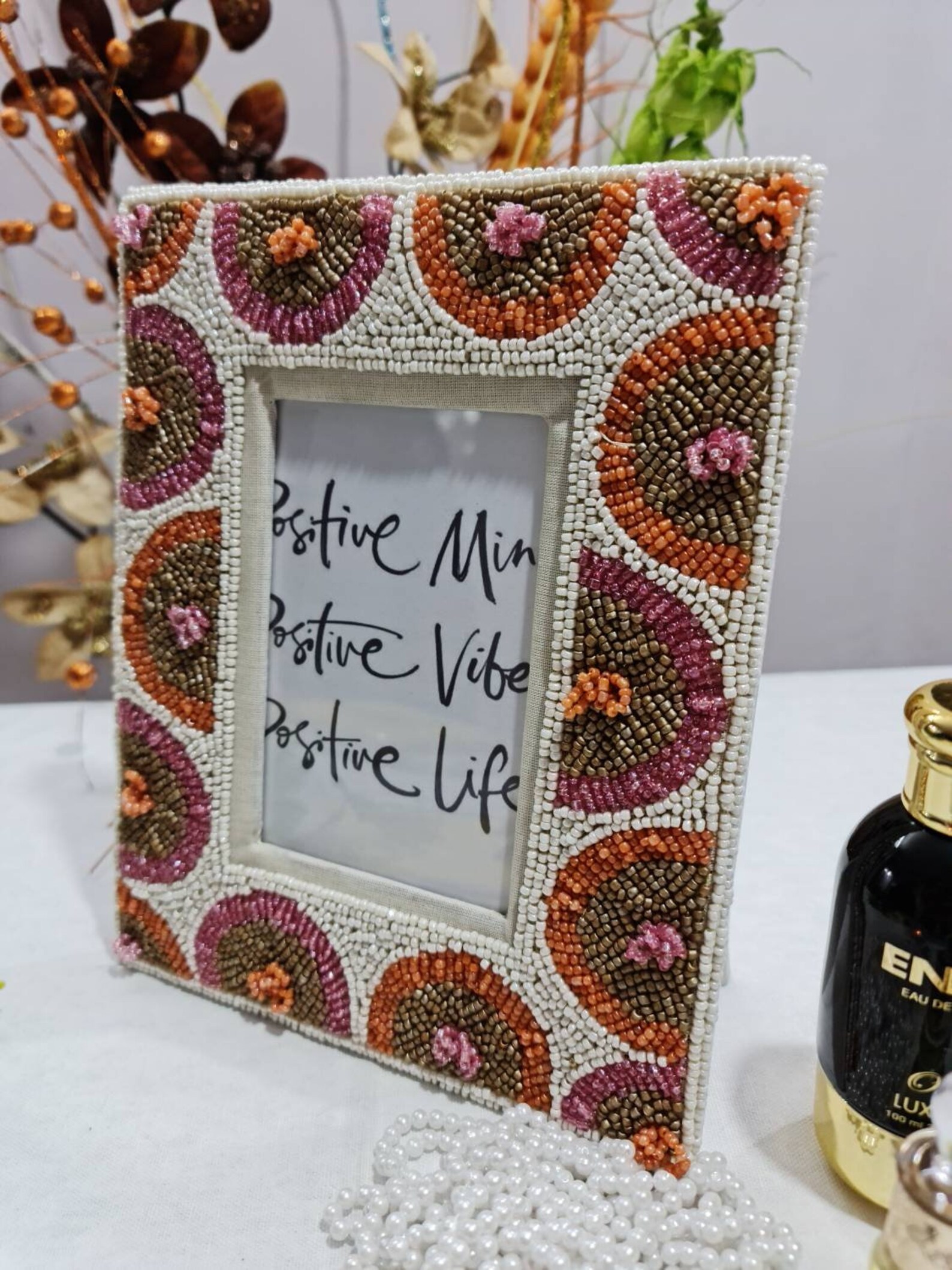 Handmade Beads Colorful Photo Frame Frame Picture Frame Etsy