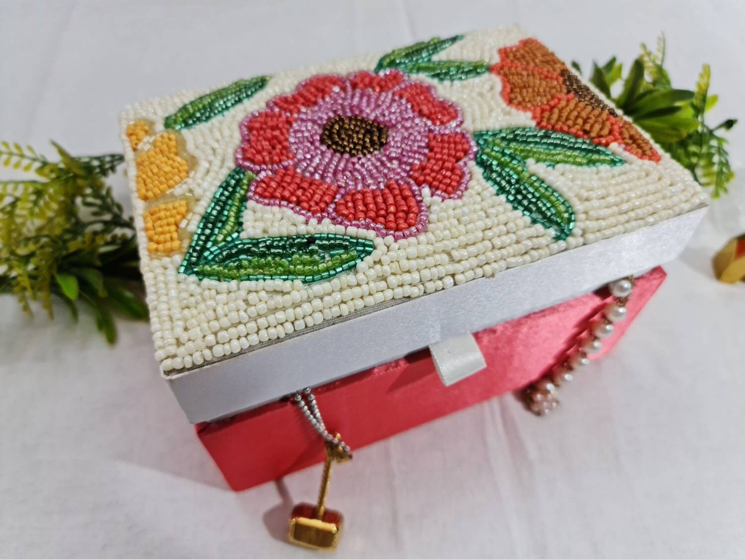 Handmade Bead Colorful Jewellery Box Makeup Box Jewellery Etsy