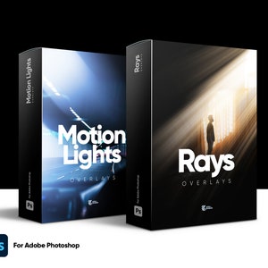 53 Ultra Realistic Cinematic Photoshop Overlay Bundle, Rays, Motion Lights, Photo Editing, Photoshop Atmosphere Overlays