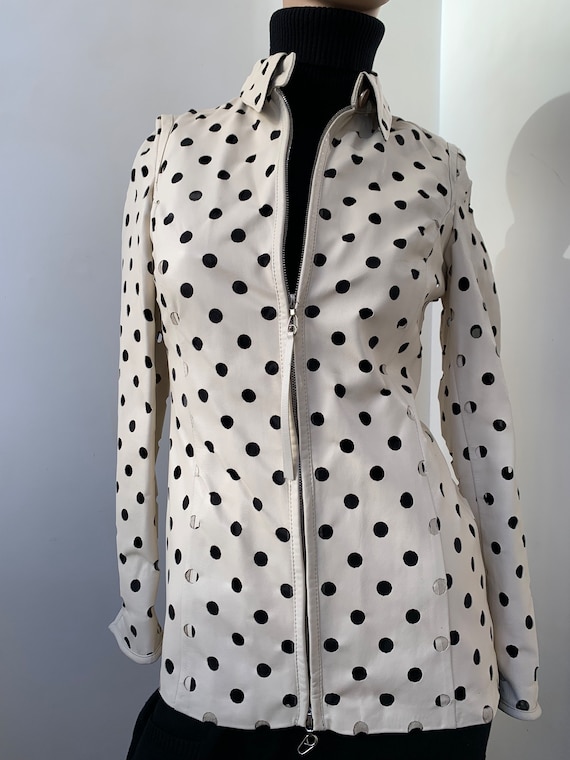 Gianfranco FERRE ss 2001 perforated polka dot off… - image 2