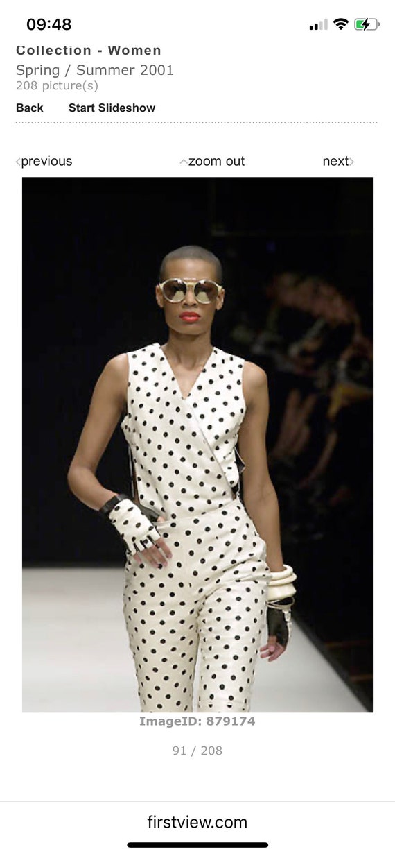 Gianfranco FERRE ss 2001 perforated polka dot off… - image 1