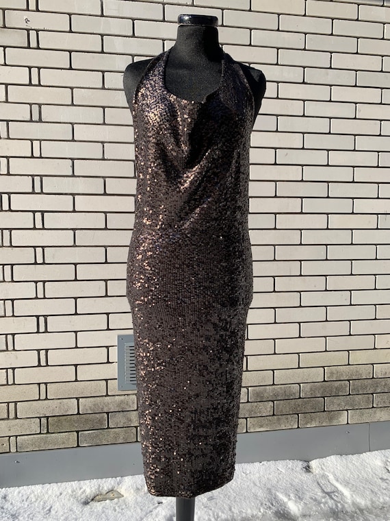 Donna Karan Collection Vintage 2000s Sequence Halterneck Cashmere Blend  Midi Dress.size S-M. - Etsy